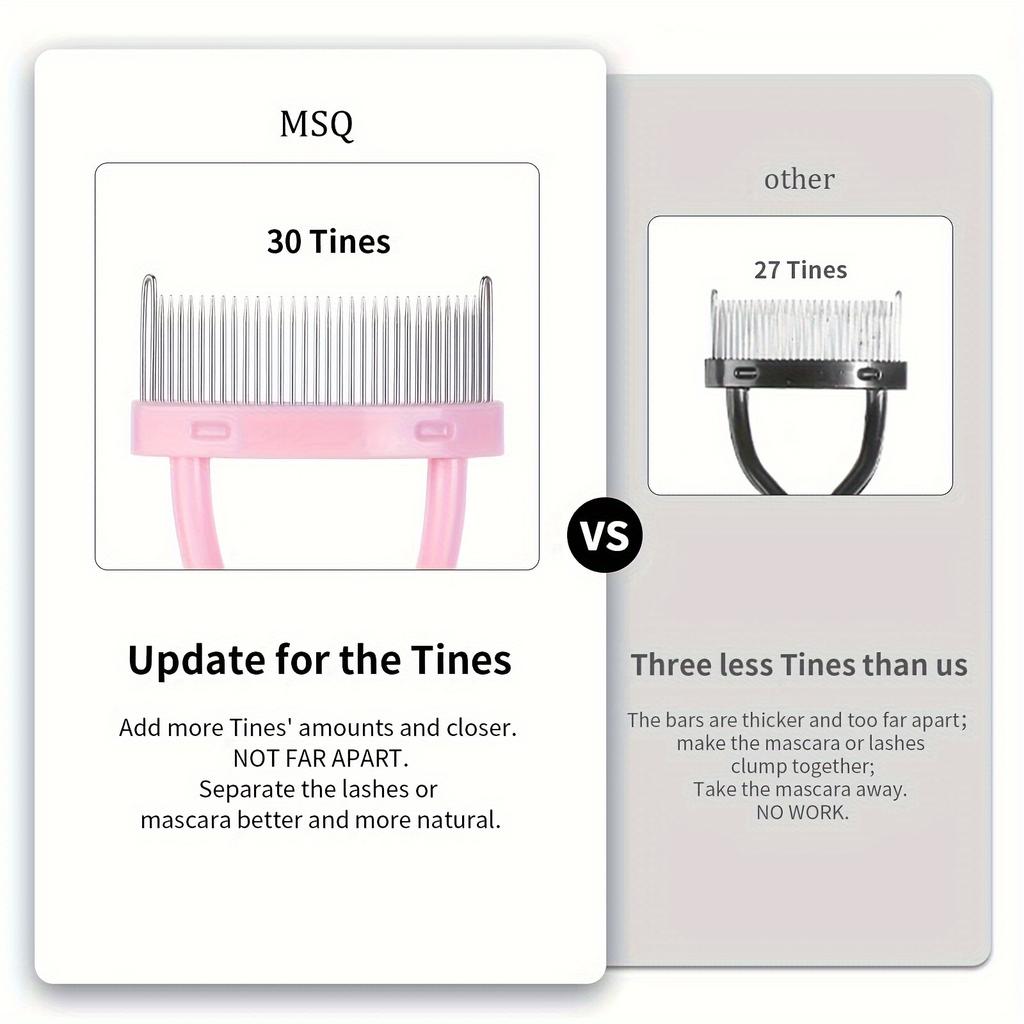 Eyelash Separator Tool Steel Teeth Lash Comb Eyebrow Eye Lash Brush With Cover Arc Design Mascara Comb for Women Eyes Makeup