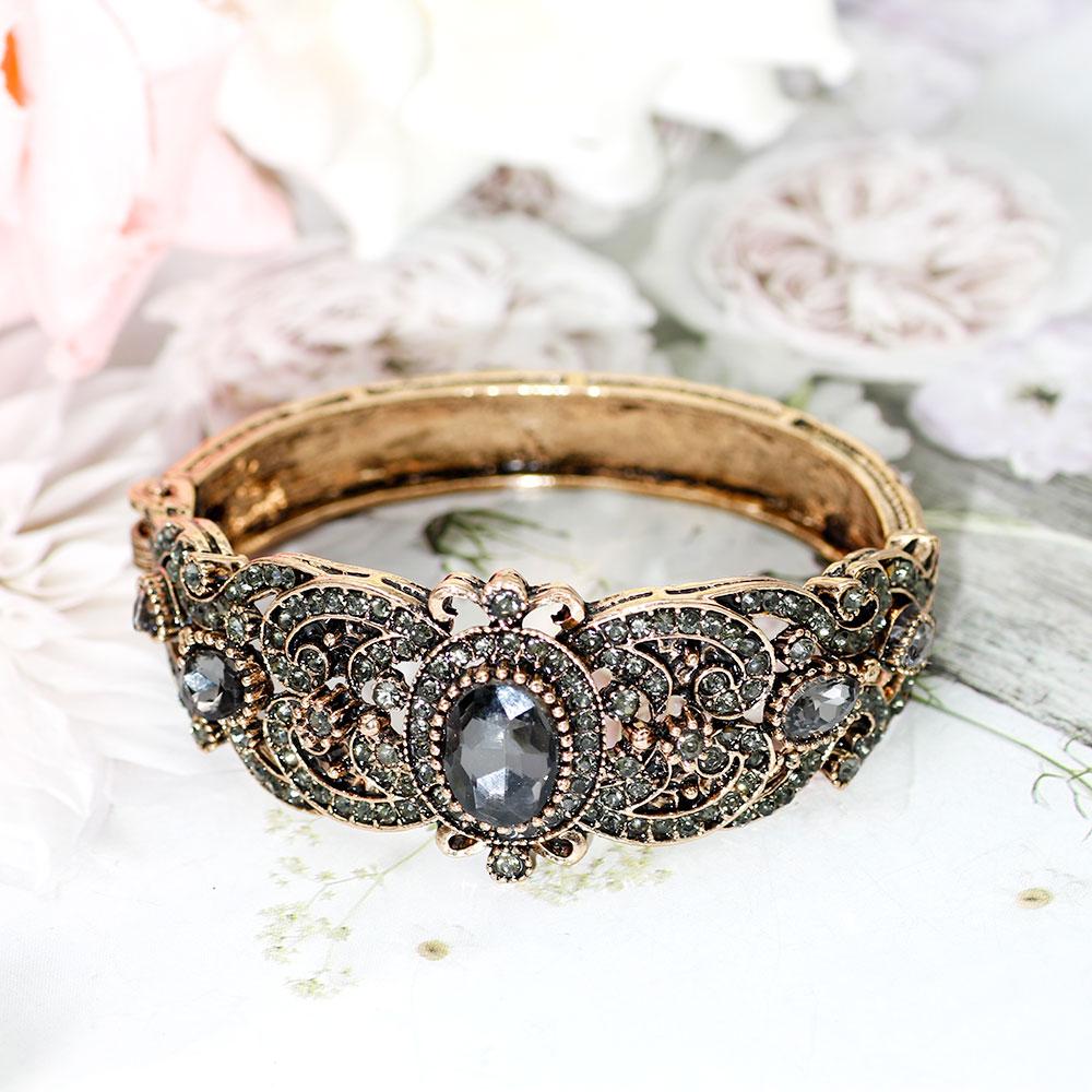 

Sunspicems Vintage Turkish Bracelet Indian Bangle Women Charm Bracelet Antique Gold Color Bohemia Bride Wedding Jewelry Gift