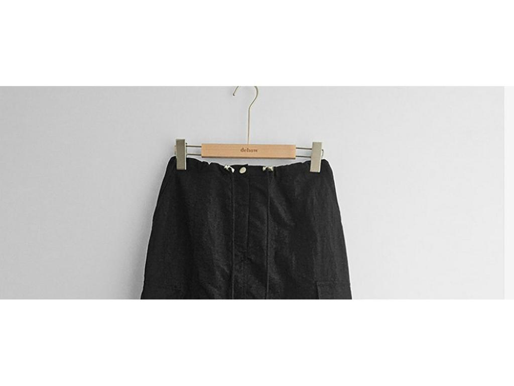 Korean Chic 2026 Spring/Autumn Casual Back Slit Double Pocket Midi Skirt for Women