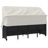 Vidaxl Sun Lounger with Canopy and Cushions, Black, Poly Rattan