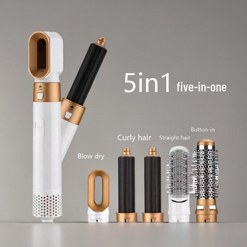 Five-in-One Brushless Negative Ion Hair Dryer & Styler: Comb, Straightener, Curler, Blow Comb