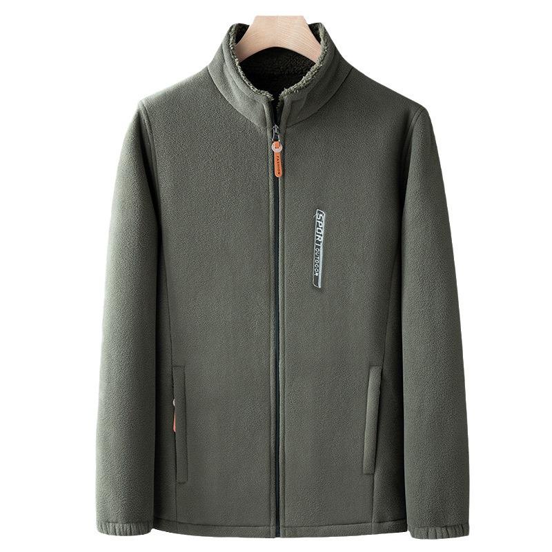 Men's Double-Sided Outdoor Fleece Jacket - Thickened Windbreaker for Autumn/Winter