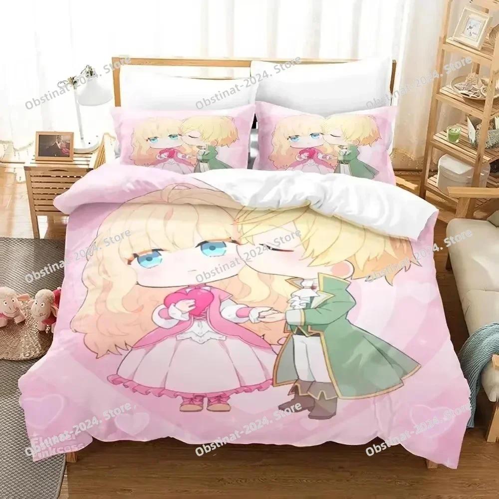 3D Anime Bibliophile Princess Bedding Set Printed Comforter Quilt Bed Cover Duvet Cover Pillow Case 3 Pieces Set Kids Adult Size