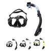 Adult Snorkel Set Wide View High Definition Tempered Glass Lens Diving Goggles and Full Dry Snorkel 