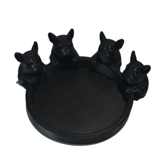 3D Printed Dog Figurine Cute Animal Statue Creative Art Ornament for Bookshelf Mantel Stylish Jewelry Organizer