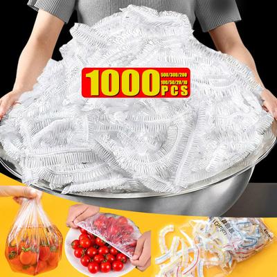 1000/500/300/200/100/50/20/10PCS Reusable Durable Food Storage Covers for Bowls Elastic Plate Lid Covers Vacuum Bags For Kitchen Food Fresh Seal