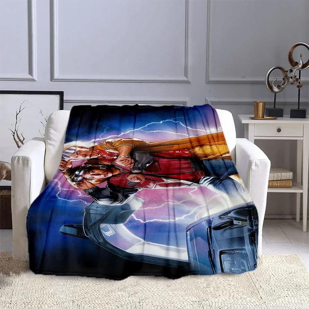 Back to the Future Scifi Movie Blanket HighQuality Flannel Throw Soft  Comfortable for Home  Travel Kids Blanket