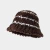 Winter Hat Women's Big Head Circumference Shows Face Small Bucket Hat Fleece Thermos Basin Hat Fashionable Versatile Bucket Hat