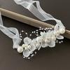 Spring Bohemian Girls Bridal Pearl Hair Headdress Flower Wreath Bride Garland Head Hoop Headbands Hair Jewelry Children Gifts