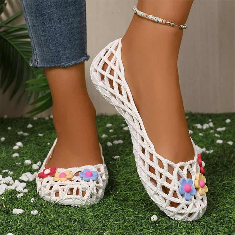 Flats Women Shoes Casual Mesh Shoes Cozy Walking Flower Sandals Woman Loafers Shoes 2025 Summer Dress Zapatos De Mujer
