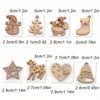 100PCS Christmas Mini Wooden Decorations, Wooden Christmas Paper Cutouts Wooden Pieces, Christmas Wooden Pieces Hanging Decorations