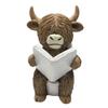 Highland Cow Figurine Collection Art Crafts Resin Creative Bath Decor Decorative Statue for Shelf Cabinet Office Desk Bookshelf