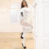 Lace Jumpsuit Hollow Mesh Fishnet Round Neck Sleeveless Seductive Backless Costume Jacquard