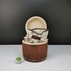 Portable Wood Barrel Canister High Quality Antique Mini Storage Box  Kitchen Storage