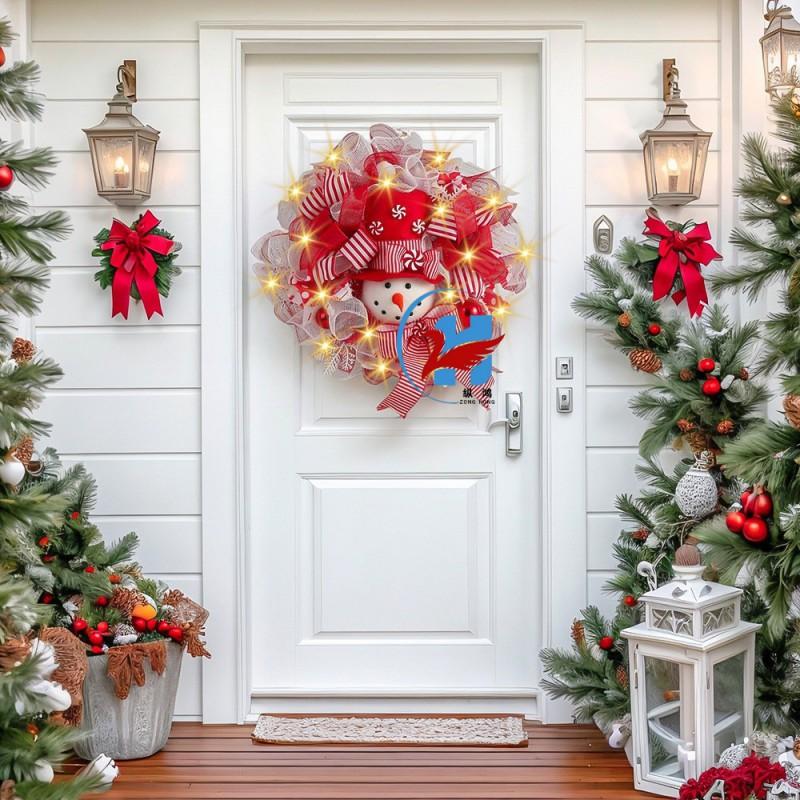 Christmas Decorative Snowman Wreath Hanging Ornament