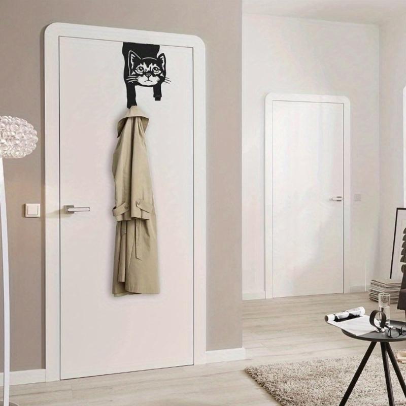 Декоративні Силуети Кішок Металевий Гачок на Двері Тваринний Вішак для Пальта Капелюхів Декорація для Ванної Кімнати Домашній Аксесуар для Зберігання