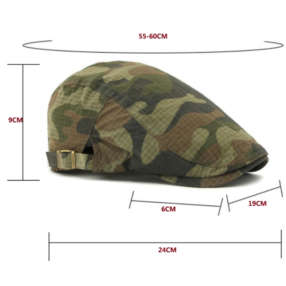 HT4836 Mens Berets Women Spring Summer Cap Sun Hat Camouflage Artist Painter Beret Hat Male Female Flat Cap Adjustable Beret Cap
