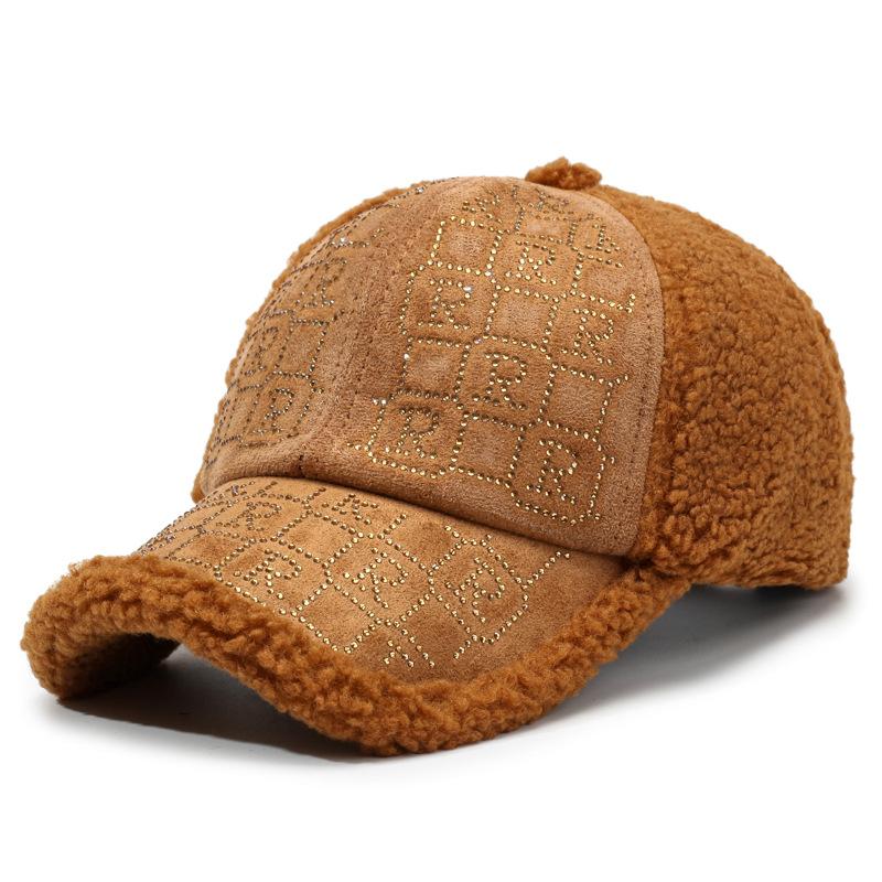 Female Autumn and Winter Hot Diamond Outdoor Warm Cap