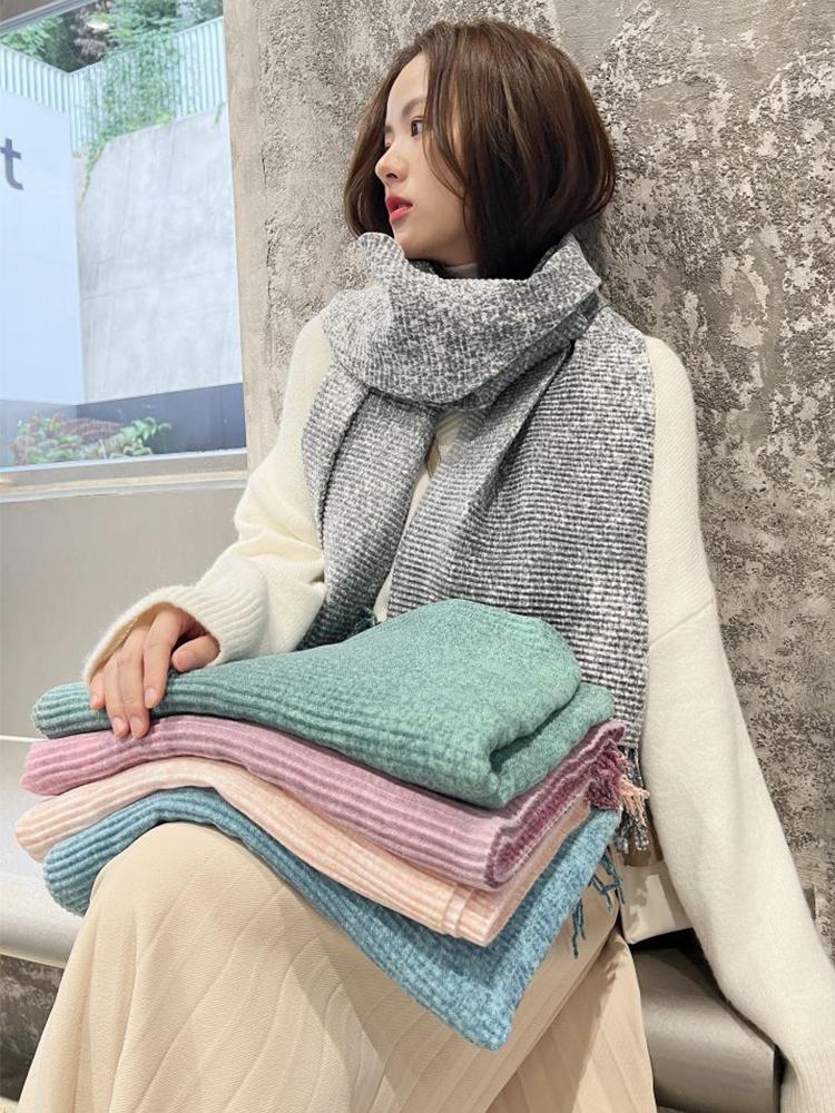 New Imitation Cashmere Women Scarf Winter Preppy Style Solid Scarve Pashmina Tassel Mujer Female Foulard Bufanda Long Wrap Shawl