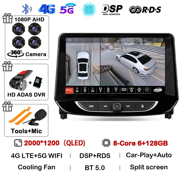 Android 14 Carplay Auto 4G+WIFI Car Radio For Chevrolet Tracker 4 2019 2020 2021 2022 Multimedia Stereo Video Player GPS Audio