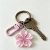 Simulated Key Chain Cherry Blossom Pendant Keyring Romantic Translucent Flower Cherry Blossom Keychain Pendant