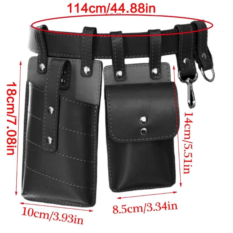 Medieval Leather Waist Pouches With Leather Belt Steampunk Waist Bag Medieval Leather Side Pack for Halloween Cosplay