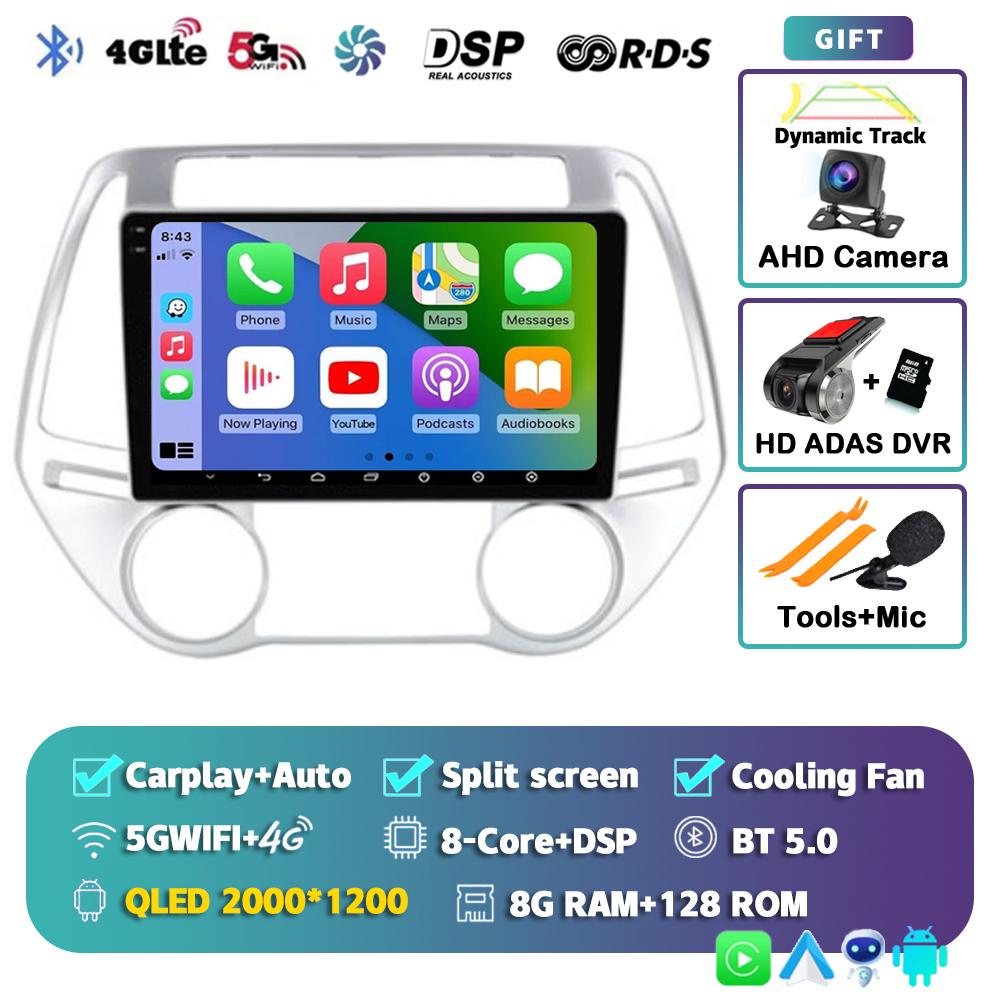 Android14 Carplay Auto Car Radio For Hyundai I20 2010 2011 2012 2013 2014 Multimedia Player Video GPS Navigation Stereo 2din DSP