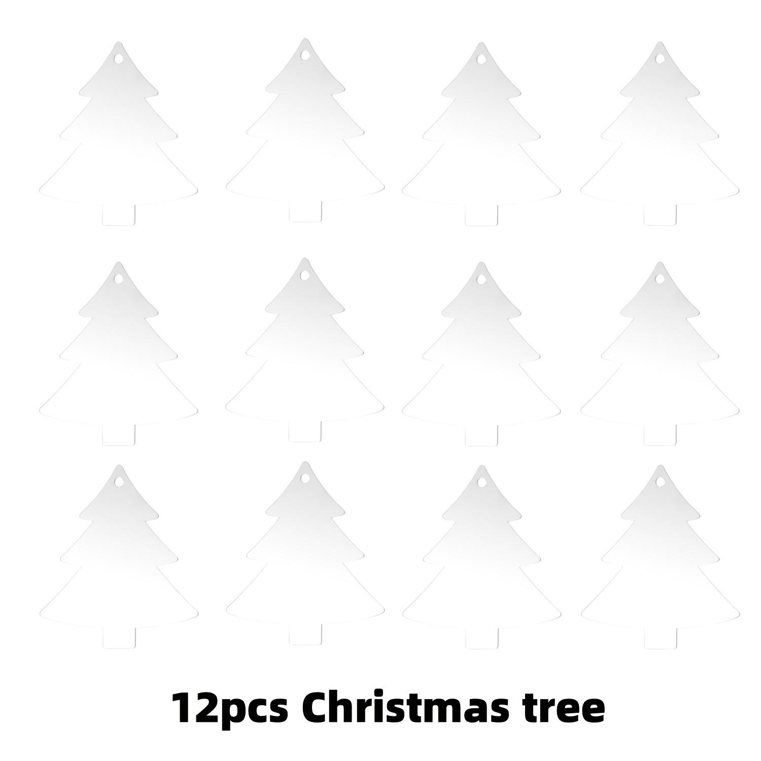 

12 шт. Прозрачные акриловые украшения на Рождество - Немаркированные DIY поделки, Подходят для гравировки, росписи