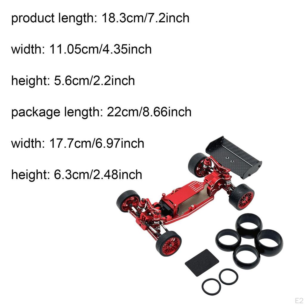 Car Body Chassis Frame Kit Carbon Fiber Replacement Aluminum Sturdy for 1:24 DIY Accs