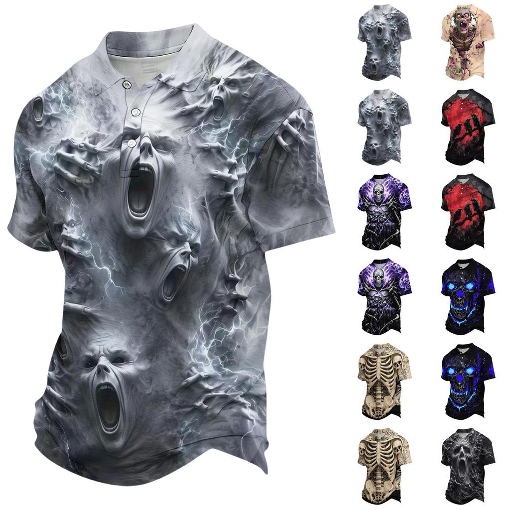 Unisex Short Sleeve Halloween Print T-Shirt for Casual Wear