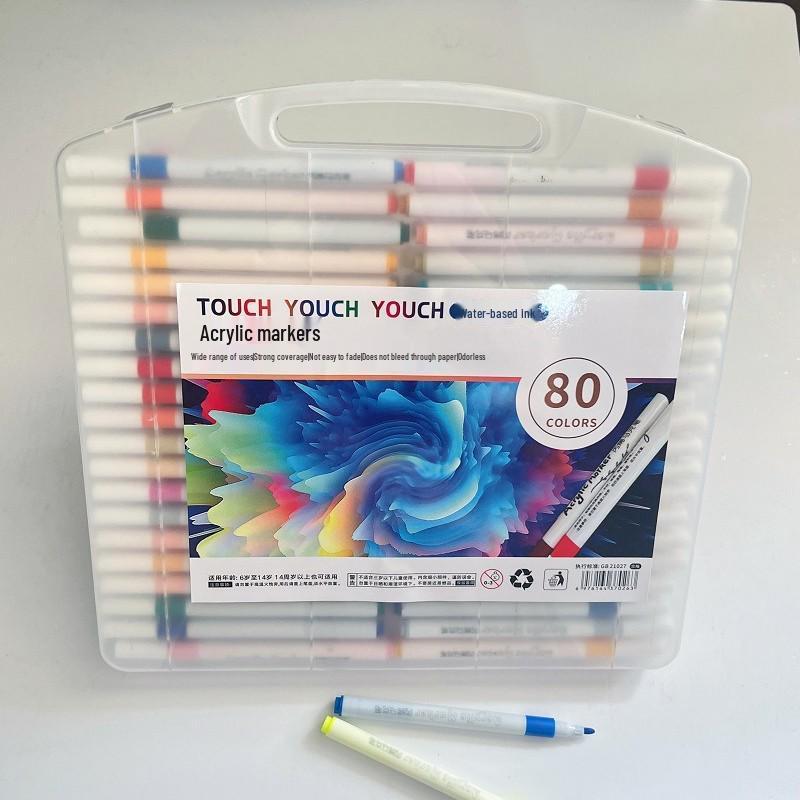 Acrylic Markers: 12, 48, 60, 80 Water-Based Colors for Student Art, Anime, Hand-Painting, Coloring, and Doodling.