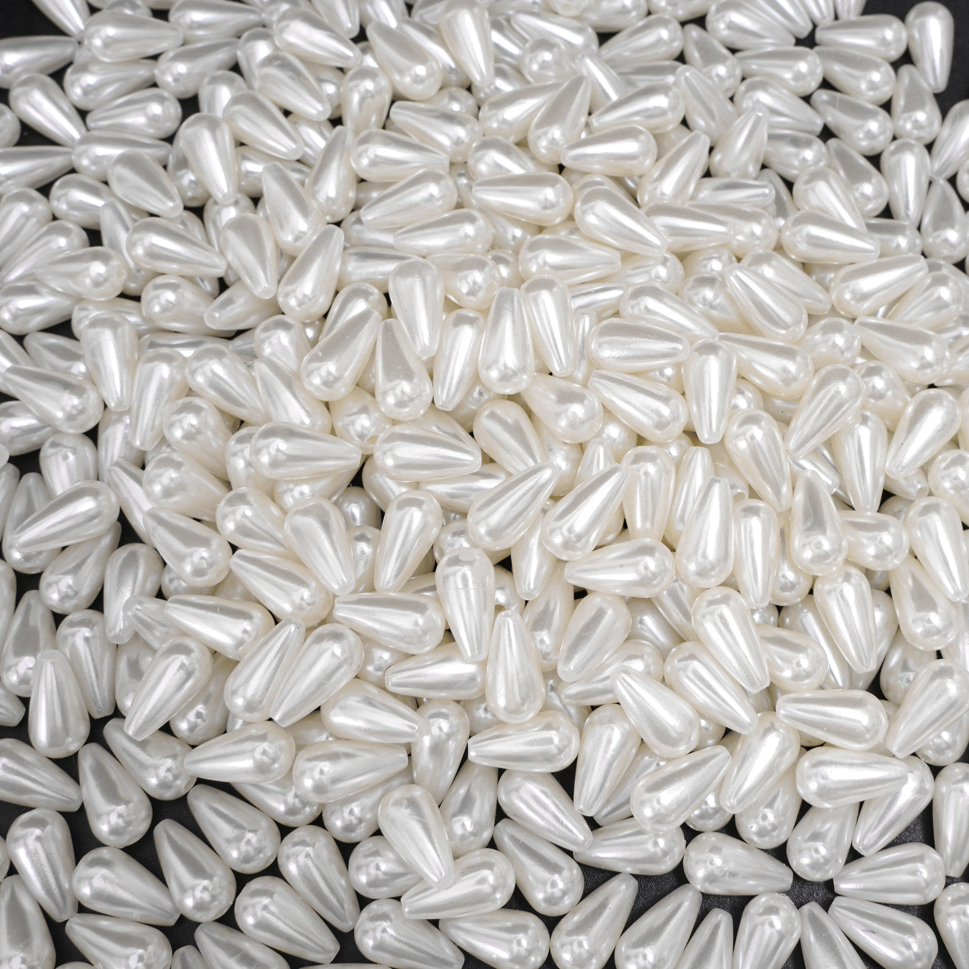 

50-100 шт. ABS Pearl Water Drop Shape Scattered Бусины DIY Браслеты Ожерелья Изготовление ювелирных изделий 8x15mm 50pcs белый