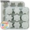 2pcs Silicone Snowflake Mold - 6-Cavity Baking Mold for Candles Candy Pudding Jelly Cake Mousse