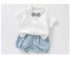 Koreanisch 2026 Sommer Baby Junge Fliege Formell 100 Tage Reine Baumwolle Kurzarmhemd