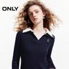 ONLY Women's Faux Two-Piece Color Block Lapel Knit Sweater