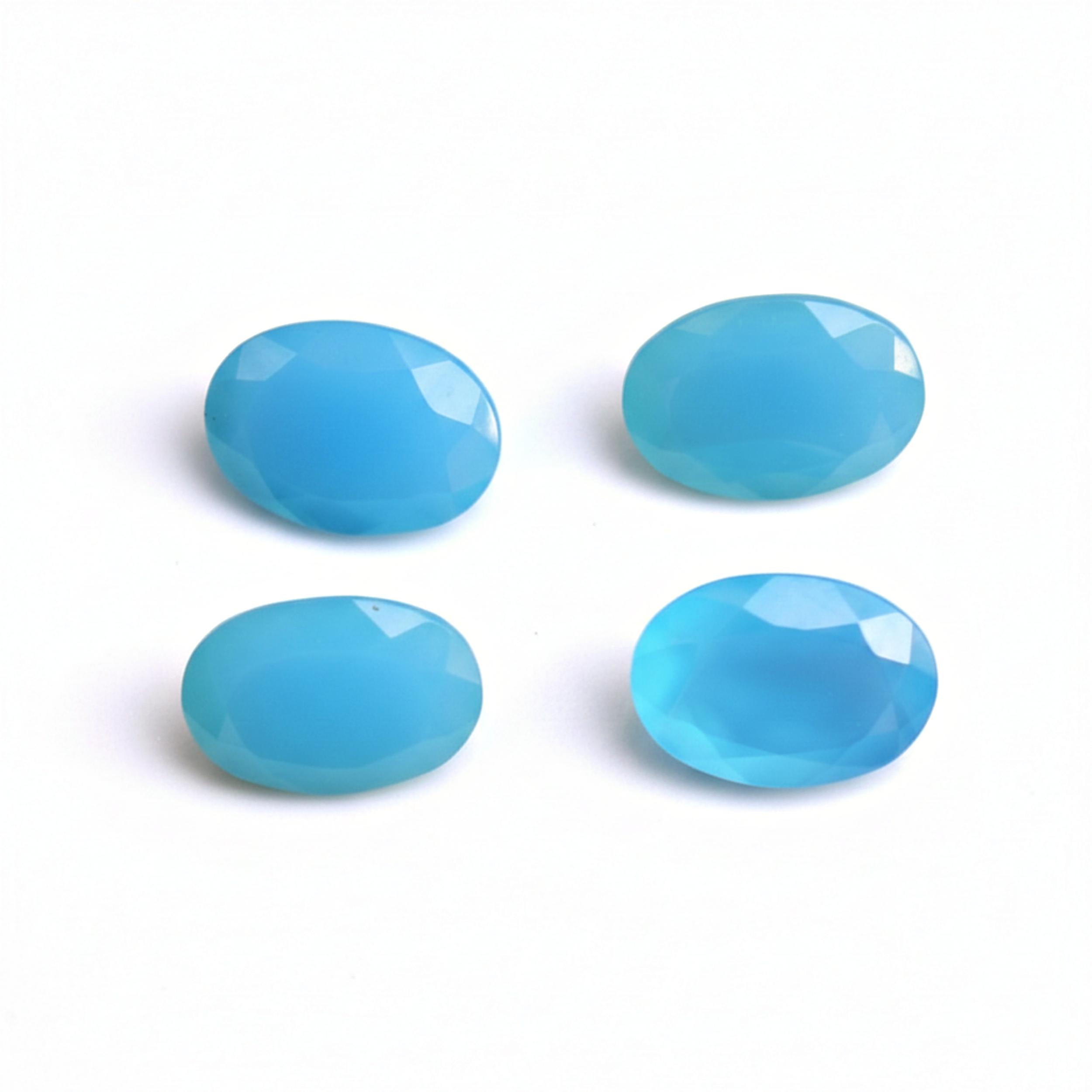 Натуральные синие халцедоны, овальные кабошоны, небесно-голубые халцедоны, драгоценные камни, ограненные овальные камни, материалы для изготовления ювелирных изделий 5x7mm синий