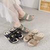 2025 Spring And Summer New Fashionable Casual Wedge Beach Sandals Women's Shoes Comfortable, Breathable Elegant And Simple