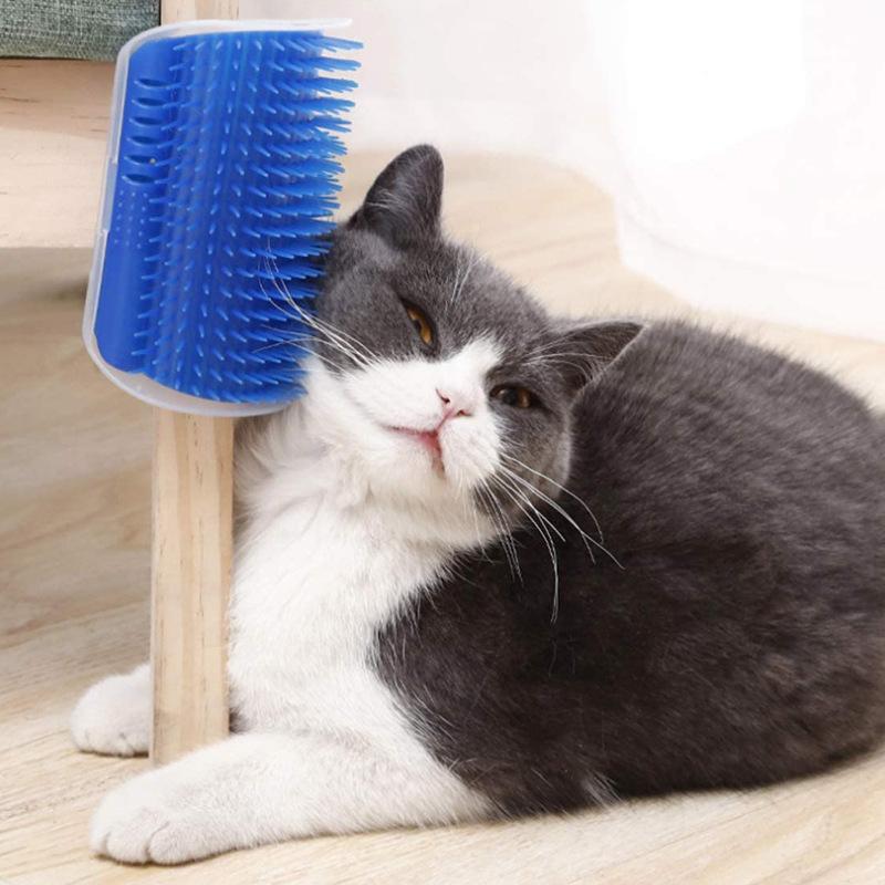Cat Brush Corner Comb Massage Self Groomer Hair Remover Catnip The Face With A Tickling Brush Pet Grooming Cat Accessories