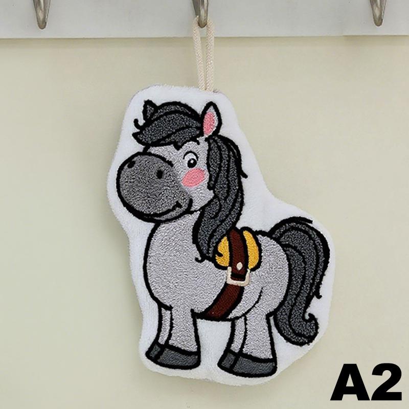 Cartoon Cute Pony Hand Towel Coral Fleece Home Kitchen Wipes Horse Thickened Hanging Absorbent Towels For Bathroom Home Decor