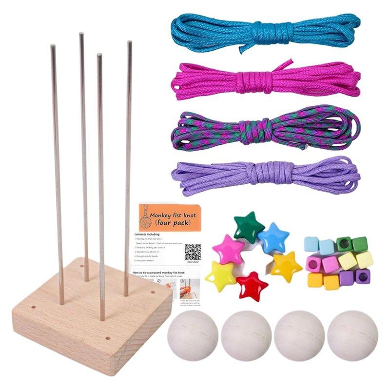 ABBP-Parachute Cord Monkey Fist Kit - Paracord, DIY Craft Rope, Fun Educational Activity For All Ages