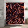 Luxury Abstract Print Shower Curtain Fabric Waterproof Bath Decoration Home Decor Black Orange Swirls Pattern With 3M Adhesive S