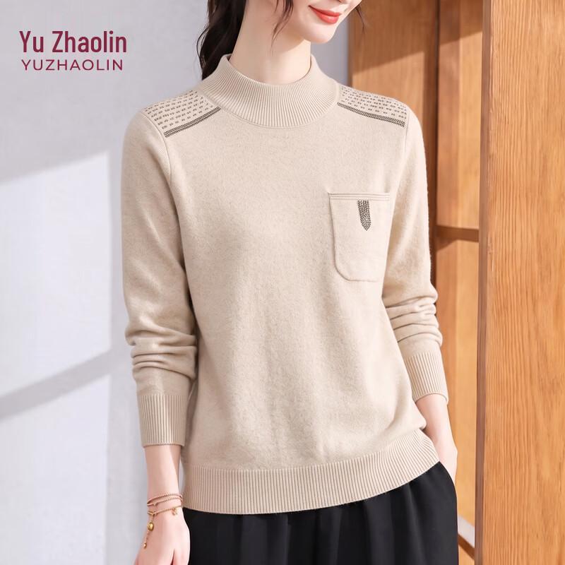 YUZHAOLIN Women's Minimalist Crew Neck Knitted Pullover