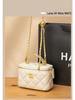 2025 Genuine Leather Diamond Lattice Crossbody Handbag - Small Fragrant Style