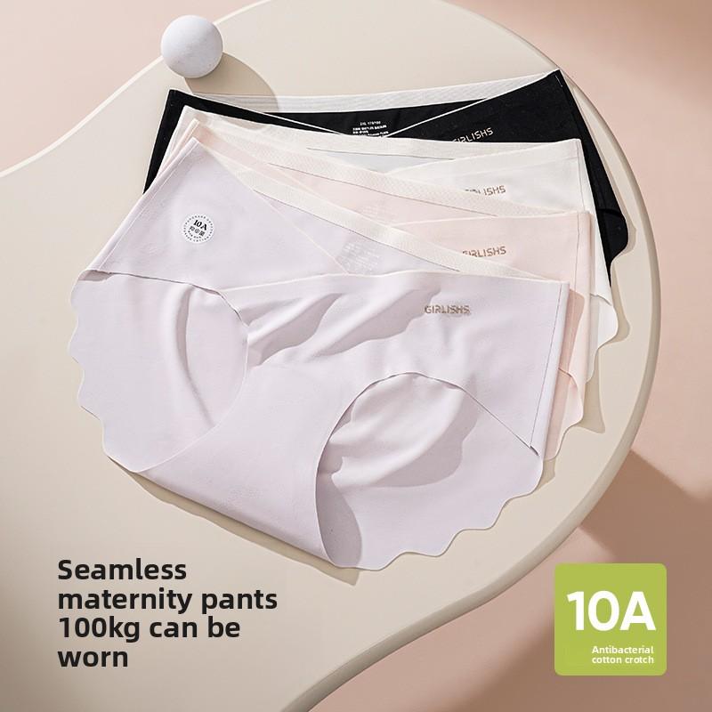Plus Size Female Summer Cotton Extended Crotch Antibacterial One Piece of Pregnant Briefs