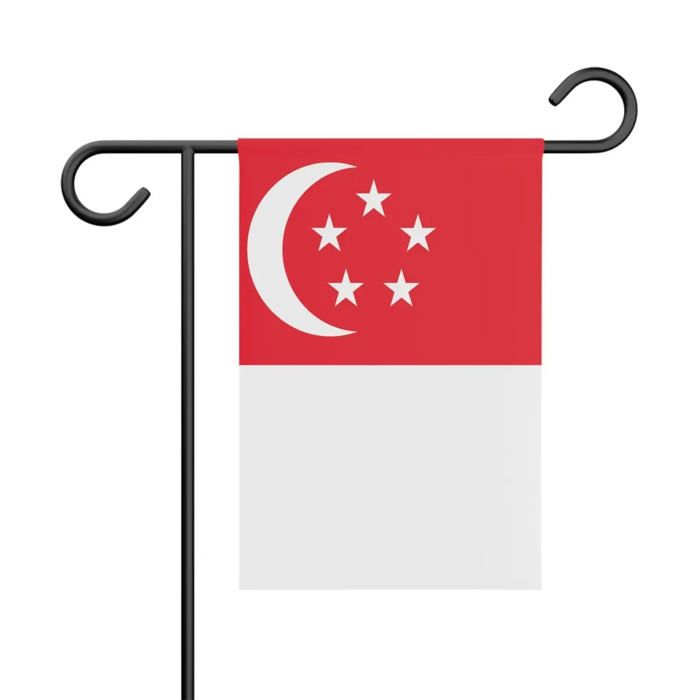 Drapeau - Multicolore - Singapour - 32 X 47.5 Cm - Polyester - Recto/verso