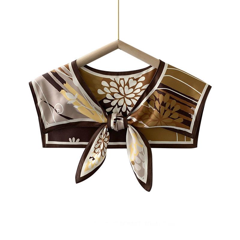 Shawl Summer Exterior Decoration Women'S Silk Scarf Spring And Autumn Thin Fashion Fake Collar Shirt Versatile Sunscreen Shawl