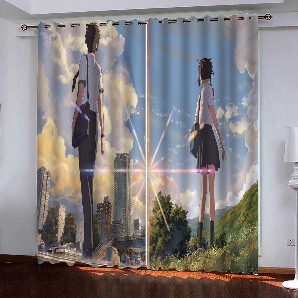 Japanese Anime Your Name Series Digital Printing Any High Density Blackout Curtains