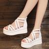 New Slope Heel Sponge and Cross-strap Roman Sandals