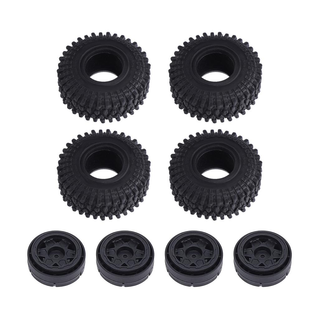 RC-Auto-Reifen Erhöhte Stabilität Abriebfest RC-Kunststoff-Reifensatz mit Radnabe für Axial SCX24
