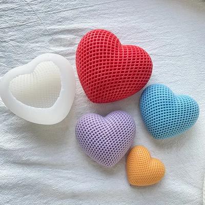 Woven Love Silicone Molds DIY Handmade Heart Cake Chocolate Baking Molds Heart-shaped Candle Soap Plaster Valentine's Day Decor